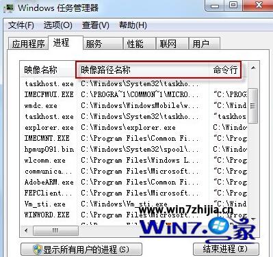 Win7任务管理器如何调出(显示)映像路径