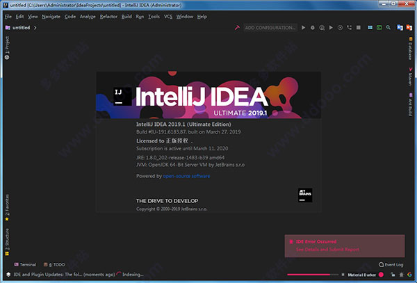IDEA 2019.1绿色破解增强版