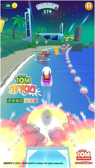 汤姆猫的摩托艇破解版无限金币钻石版