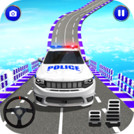 Police Spooky Jeep Stunt Game吉普特技