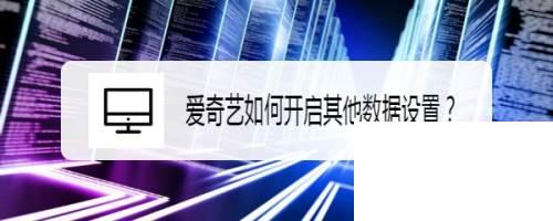 爱奇艺如何开启其他数据设置