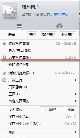 猎豹浏览器怎么查看历史记录 猎豹浏览器历史记录查看教程