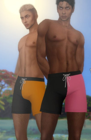 模拟人生4男士双色夏季短裤MOD