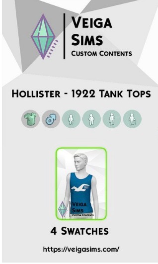 模拟人生4Hollister男士背心MOD
